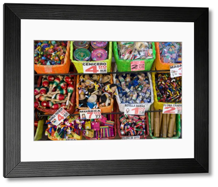Framed Print : Playa del Carmen, Mexico. Souvenirs in baskets Framed Print : Playa del Carmen, Mexico. Souvenirs in baskets