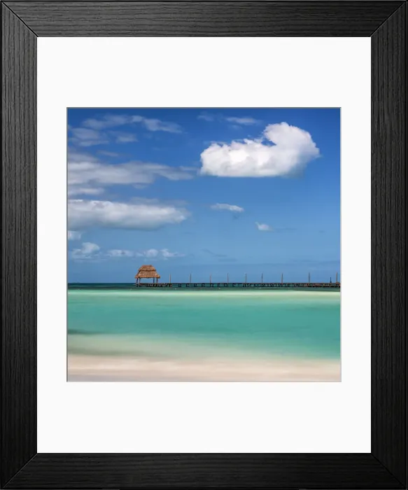 Framed Print : Jetty Hut & Turquiose Water, Isla Mujeres, Mexico Framed Print : Jetty Hut & Turquiose Water, Isla Mujeres, Mexico