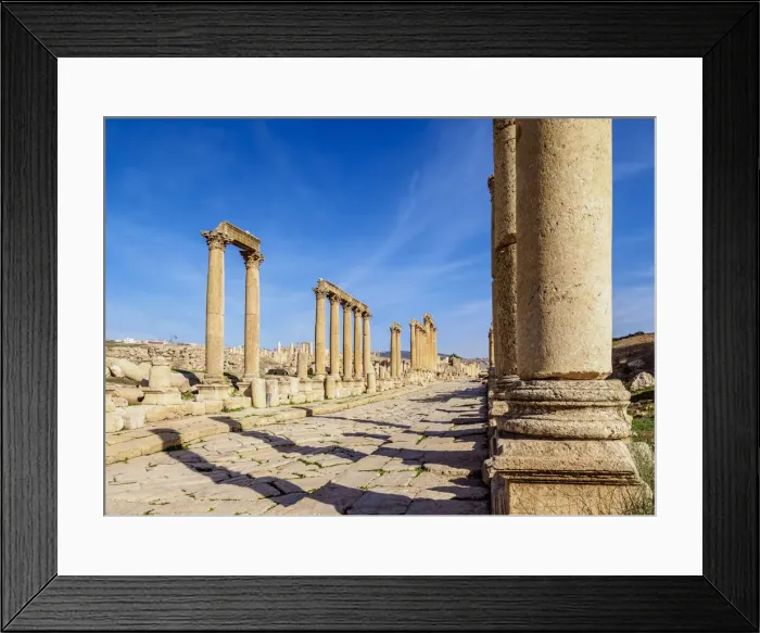 Framed Print : Colonnaded Street or Cardo, Jerash, Jerash Governorate, Jordan Framed Print : Colonnaded Street or Cardo, Jerash, Jerash Governorate, Jordan