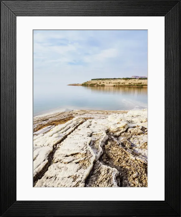 Framed Print : Salt Formations on the shore of the Dead Sea, Karak Governorate, Jordan Framed Print : Salt Formations on the shore of the Dead Sea, Karak Governorate, Jordan