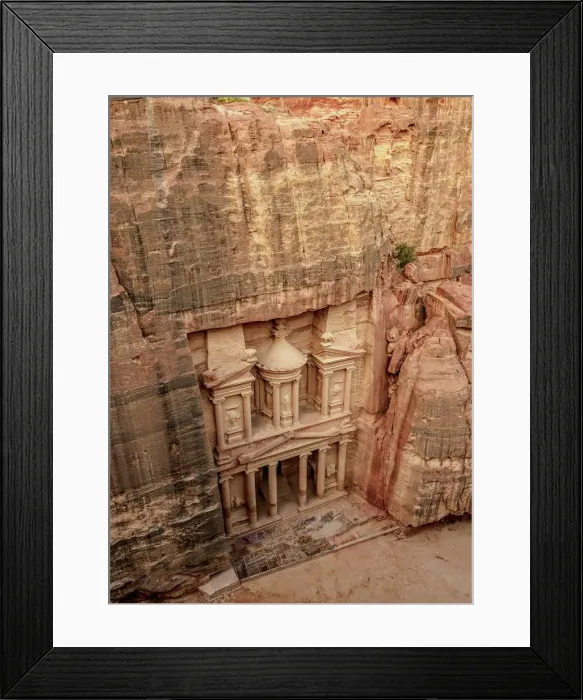 Framed Print : The Treasury, Al-Khazneh, elevated view, Petra, Ma an Governorate, Jordan