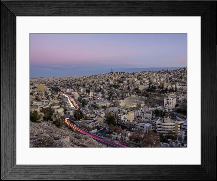 Framed Print : Cityscape seen from Citadel Hill at dusk, Amman, Amman Governorate, Jordan Framed Print : Cityscape seen from Citadel Hill at dusk, Amman, Amman Governorate, Jordan