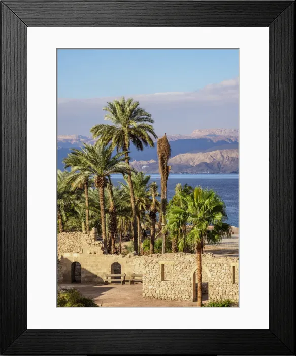 Framed Print : Aqaba Castle with Red Sea in the background, elevated view, Aqaba Governorate, Jordan Framed Print : Aqaba Castle with Red Sea in the background, elevated view, Aqaba Governorate, Jordan