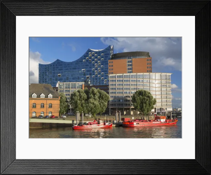 Framed Print : Elbphilharmonie concert hall and harbour, Hamburg, Germany Framed Print : Elbphilharmonie concert hall and harbour, Hamburg, Germany