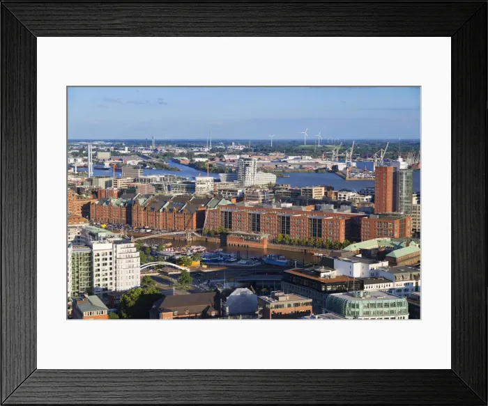 Framed Print : View of HafenCity and Speicherstadt (UNESCO World Heritage Site), Hamburg, Germany Framed Print : View of HafenCity and Speicherstadt (UNESCO World Heritage Site), Hamburg, Germany