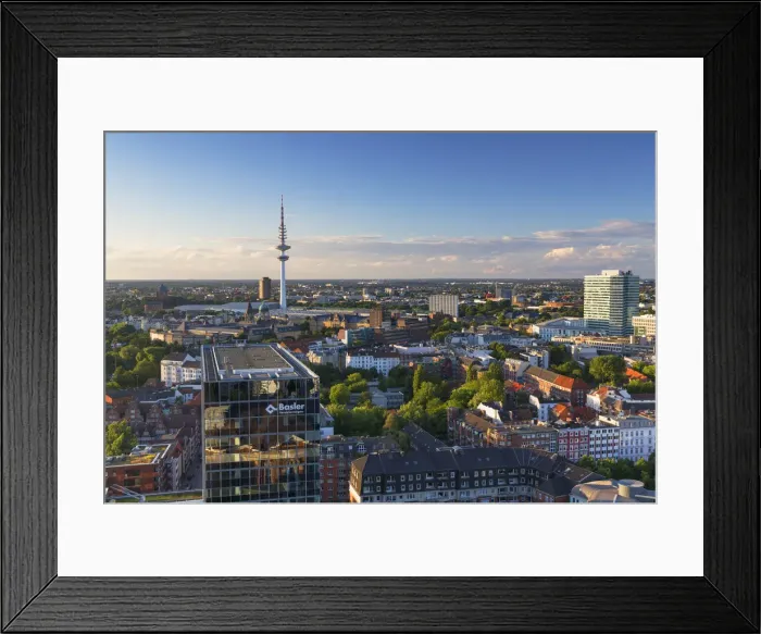 Framed Print : View of Television Tower and Central Hamburg, Germany Framed Print : View of Television Tower and Central Hamburg, Germany