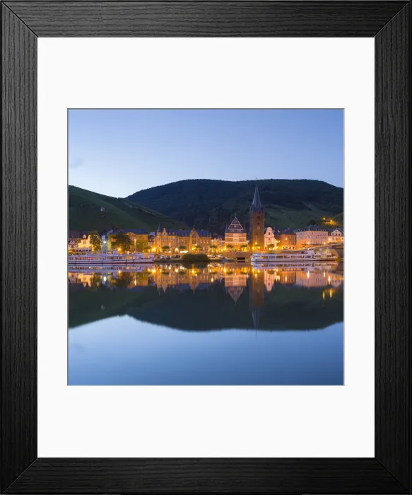Framed Print : River Moselle and Bernkastel-Kues at dawn, Rhineland-Palatinate, Germany Framed Print : River Moselle and Bernkastel-Kues at dawn, Rhineland-Palatinate, Germany
