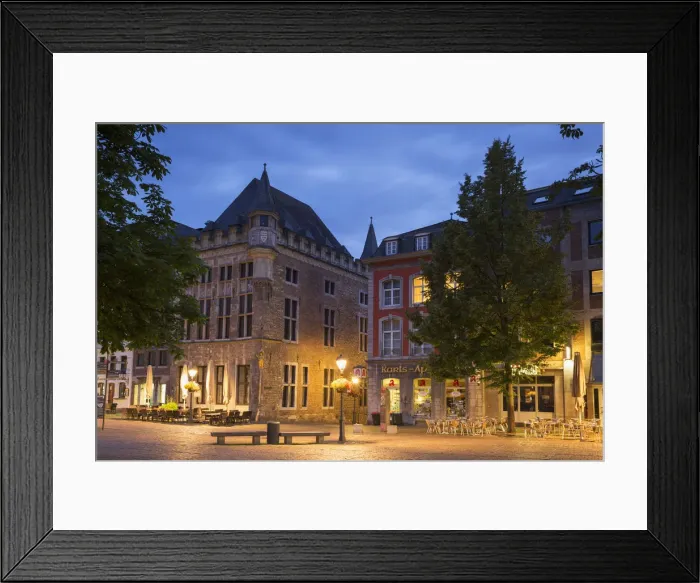 Framed Print : Markt at dawn, Aachen, North Rhine Westphalia, Germany Framed Print : Markt at dawn, Aachen, North Rhine Westphalia, Germany