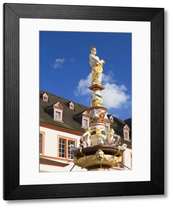 Framed Print : Petrusbrunnen fountain in main square, Trier, Rhineland-Palatinate, Germany Framed Print : Petrusbrunnen fountain in main square, Trier, Rhineland-Palatinate, Germany
