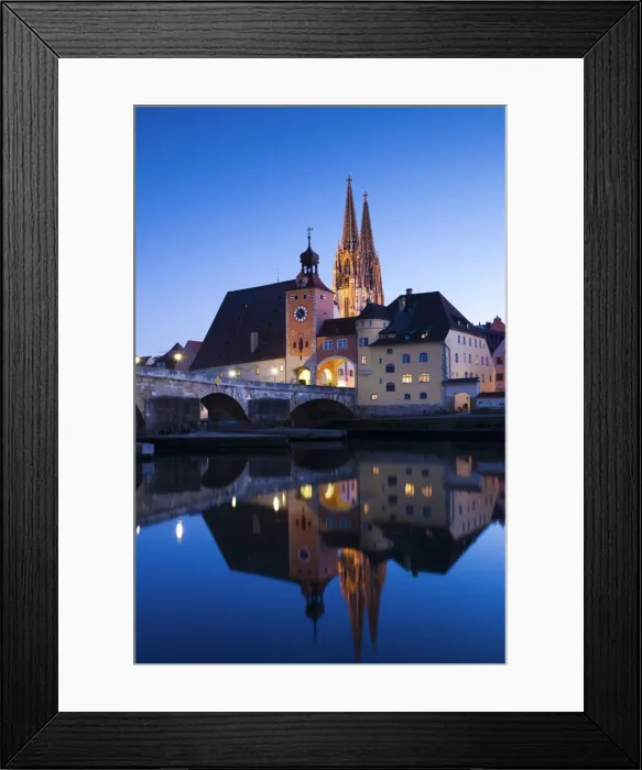 Framed Print : River Danube Reflections, Regensburg, Bavaria, Germany Framed Print : River Danube Reflections, Regensburg, Bavaria, Germany