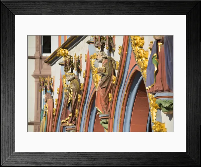 Framed Print : Details on building in Market Square, Trier, Rhineland-Palatinate, Germany Framed Print : Details on building in Market Square, Trier, Rhineland-Palatinate, Germany