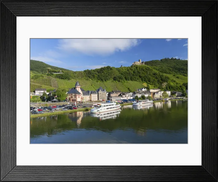 Framed Print : View of River Moselle and Burg Landshut, Bernkastel-Kues, Rhineland-Palatinate, Germany Framed Print : View of River Moselle and Burg Landshut, Bernkastel-Kues, Rhineland-Palatinate, Germany
