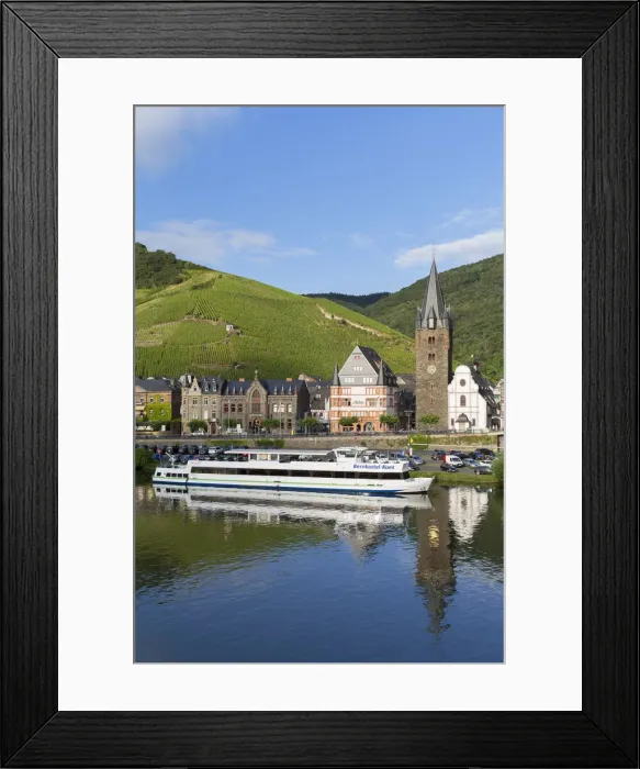 Framed Print : View of River Moselle and Bernkastel-Kues, Rhineland-Palatinate, Germany Framed Print : View of River Moselle and Bernkastel-Kues, Rhineland-Palatinate, Germany