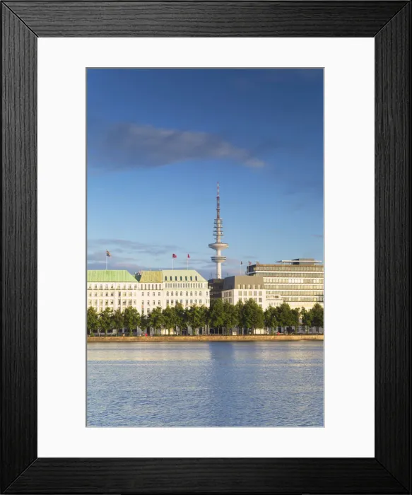 Framed Print : Television Tower and Binnenalster Lake, Hamburg, Germany Framed Print : Television Tower and Binnenalster Lake, Hamburg, Germany