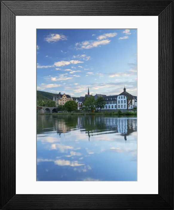 Framed Print : View of River Moselle and Bernkastel-Kues, Rhineland-Palatinate, Germany Framed Print : View of River Moselle and Bernkastel-Kues, Rhineland-Palatinate, Germany