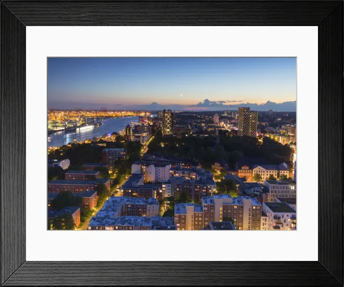 Framed Print : View of St Pauli at dusk, Hamburg, Germany Framed Print : View of St Pauli at dusk, Hamburg, Germany
