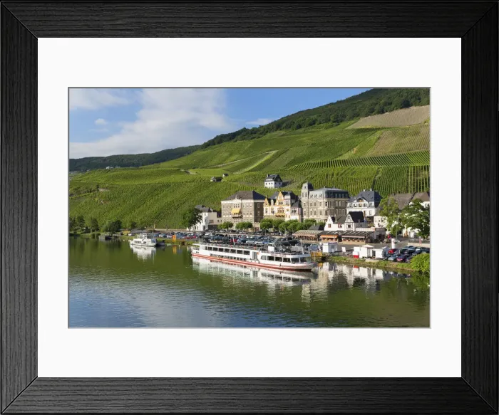 Framed Print : View of River Moselle and Bernkastel-Kues, Rhineland-Palatinate, Germany Framed Print : View of River Moselle and Bernkastel-Kues, Rhineland-Palatinate, Germany