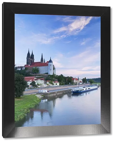 Cathedral, Albrechtsburg and River Elbe, Meissen, Saxony, Germany