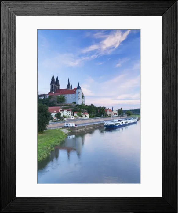Framed Print : Cathedral, Albrechtsburg and River Elbe, Meissen, Saxony, Germany