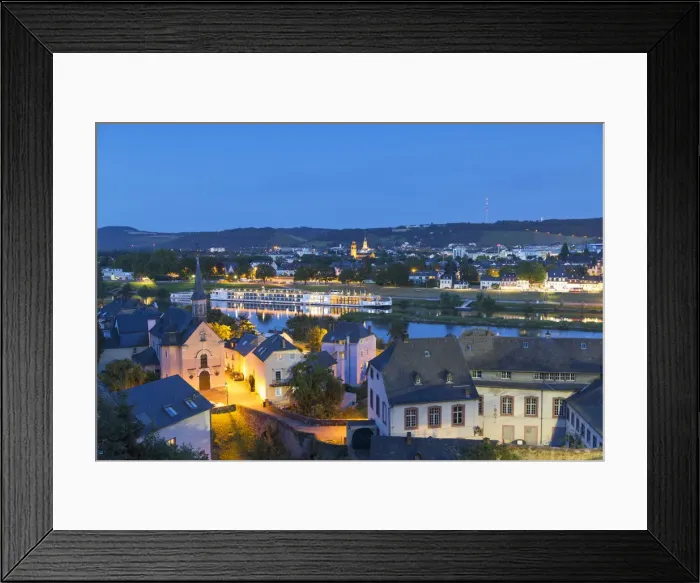 Framed Print : View of Trier at dusk, Rhineland-Palatinate, Germany Framed Print : View of Trier at dusk, Rhineland-Palatinate, Germany