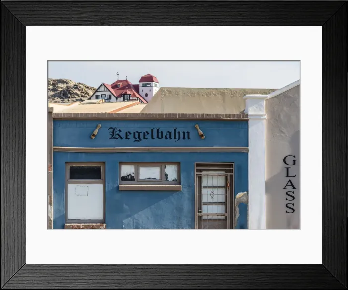 Framed Print : Africa, Namibia, LAoderitz. Colorful German colonial houses Framed Print : Africa, Namibia, LAoderitz. Colorful German colonial houses