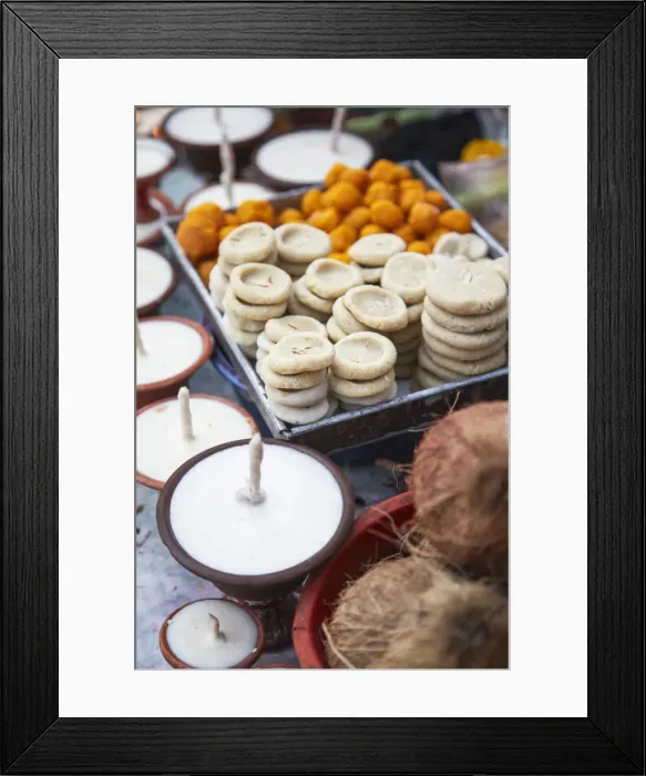 Framed Print : Candles and offerings at Durbar Square (UNESCO World Heritage Site), Kathmandu, Nepal Framed Print : Candles and offerings at Durbar Square (UNESCO World Heritage Site), Kathmandu, Nepal
