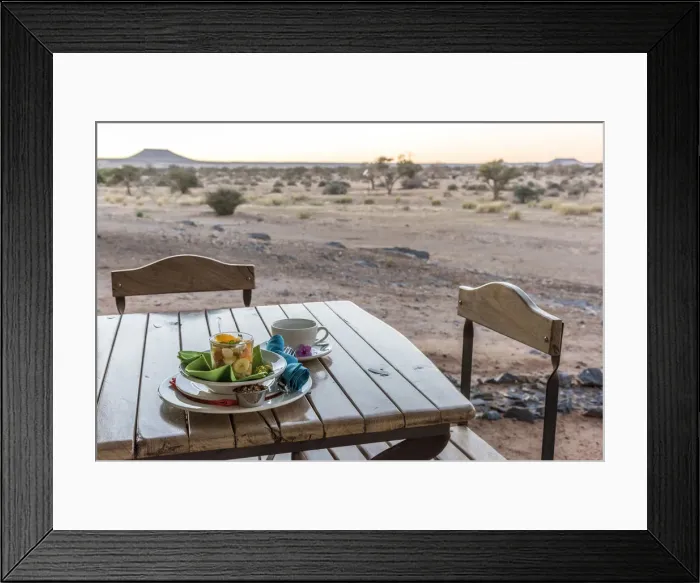 Framed Print : Africa, Namibia, near Keetmanshop. Breakfast with a view Framed Print : Africa, Namibia, near Keetmanshop. Breakfast with a view