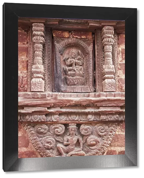 Detail of wooden carvings, Durbar Square (UNESCO World Heritage Site), Kathmandu, Nepal