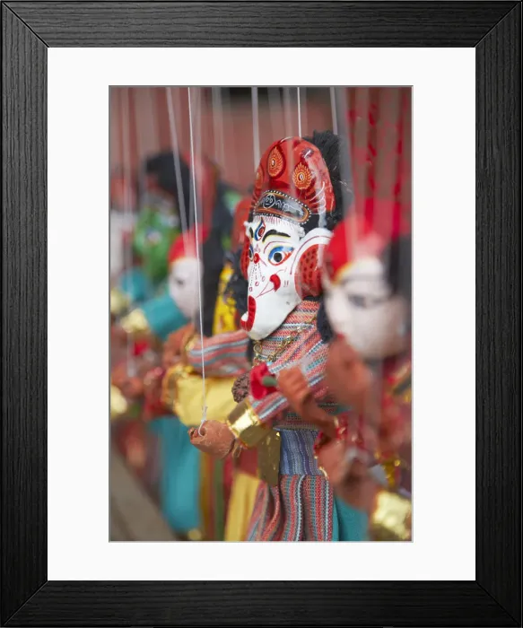 Framed Print : Traditional puppets, Kathmandu, Nepal
