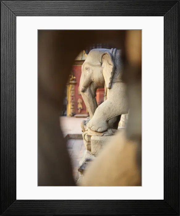 Framed Print : Elephant statues outside Vatsala Durga Temple, Durbar Square, Bhaktapur (UNESCO World Framed Print : Elephant statues outside Vatsala Durga Temple, Durbar Square, Bhaktapur (UNESCO World