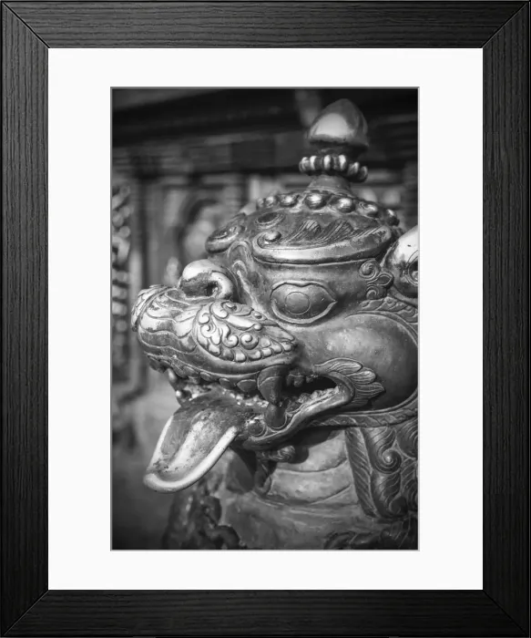 Framed Print : Statue at Bhairabnath Temple, Taumadhi Tole, Bhaktapur (UNESCO World Heritage Site)