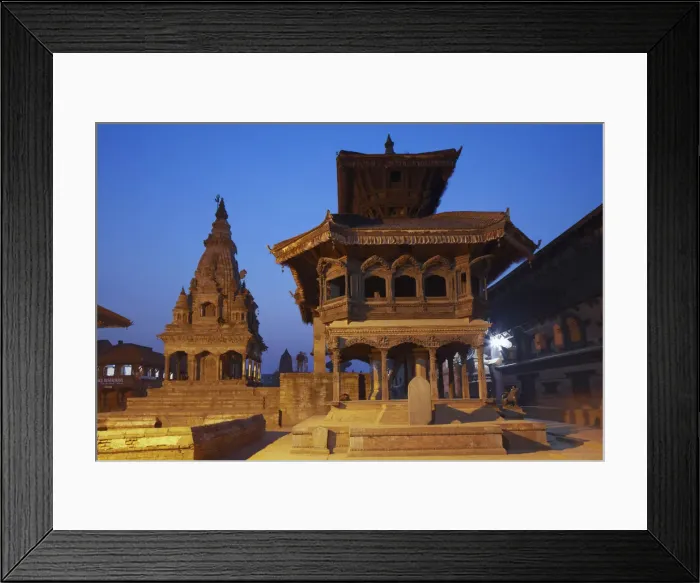Framed Print : Durbar Square at dusk, Bhaktapur (UNESCO World Heritage Site), Kathmandu Valley, Nepal Framed Print : Durbar Square at dusk, Bhaktapur (UNESCO World Heritage Site), Kathmandu Valley, Nepal