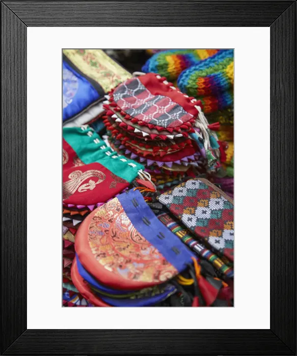 Framed Print : Colourful souvenir purses, Bhaktapur (UNESCO World Heritage Site), Kathmandu Valley Framed Print : Colourful souvenir purses, Bhaktapur (UNESCO World Heritage Site), Kathmandu Valley