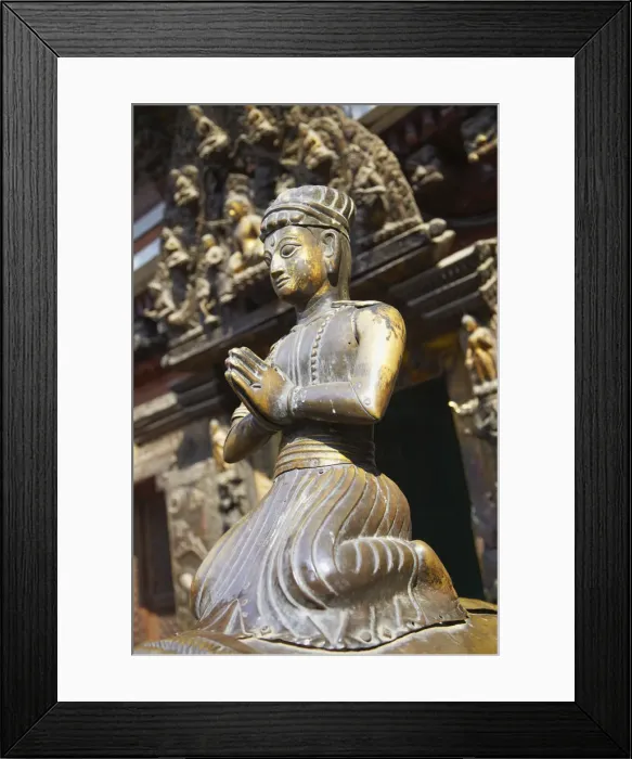 Framed Print : Statue at Golden Temple, Patan (UNESCO World Heritage Site), Kathmandu, Nepal