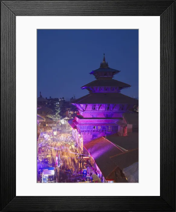 Framed Print : Durbar Square at dusk, Patan (UNESCO World Heritage Site), Kathmandu, Nepal Framed Print : Durbar Square at dusk, Patan (UNESCO World Heritage Site), Kathmandu, Nepal