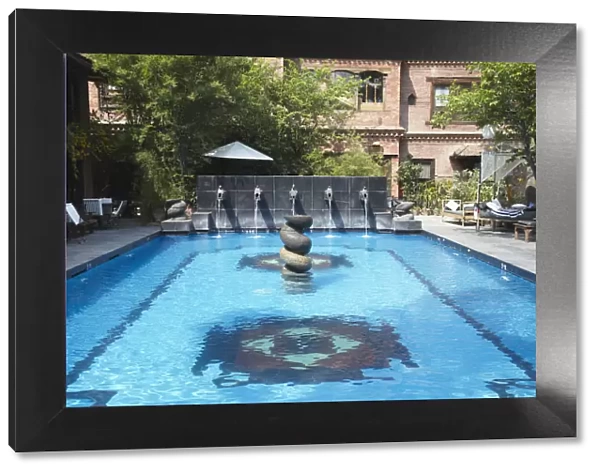 Swimming pool in grounds of Dwarikas Hotel, Kathmandu, Nepal