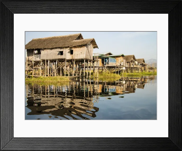 Framed Print : Traditional stilt village, Inle Lake, Burma / Myanmar Framed Print : Traditional stilt village, Inle Lake, Burma / Myanmar