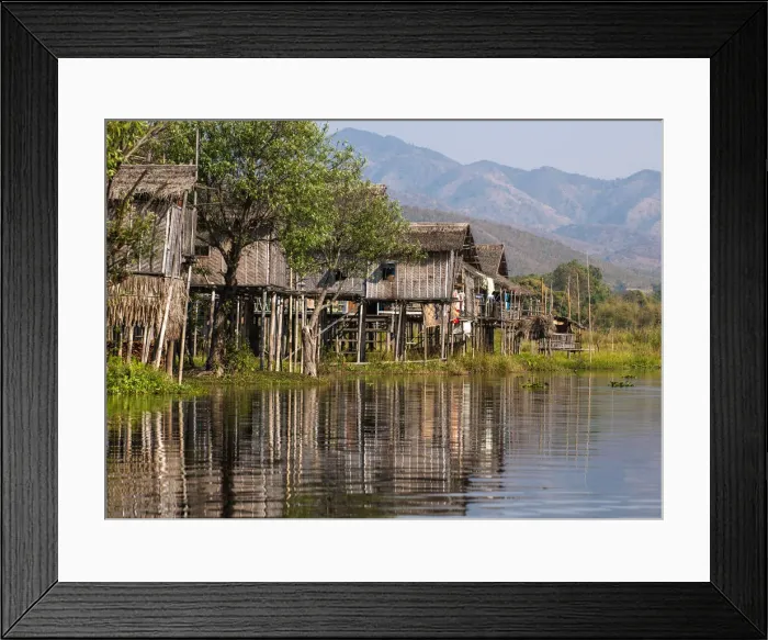 Framed Print : Traditional stilt village, Inle Lake, Burma / Myanmar Framed Print : Traditional stilt village, Inle Lake, Burma / Myanmar