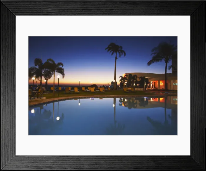 Framed Print : Pool at Hotel Cardoso at sunset, Maputo, Mozambique Framed Print : Pool at Hotel Cardoso at sunset, Maputo, Mozambique