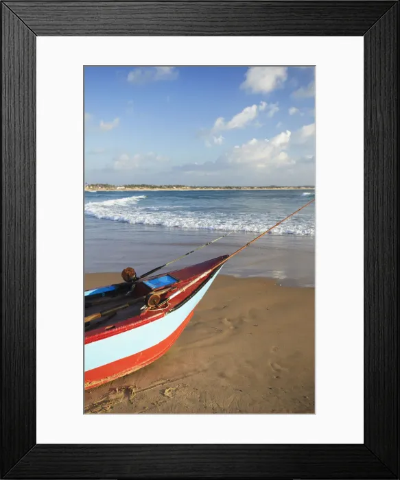 Framed Print : Fishing boat on Tofo beach, Tofo, Inhambane, Mozambique Framed Print : Fishing boat on Tofo beach, Tofo, Inhambane, Mozambique