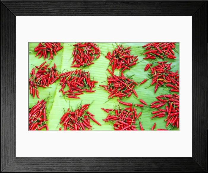 Framed Print : Hot chili peppers, Kyaing Tong market, Burma (Myanmar) Framed Print : Hot chili peppers, Kyaing Tong market, Burma (Myanmar)