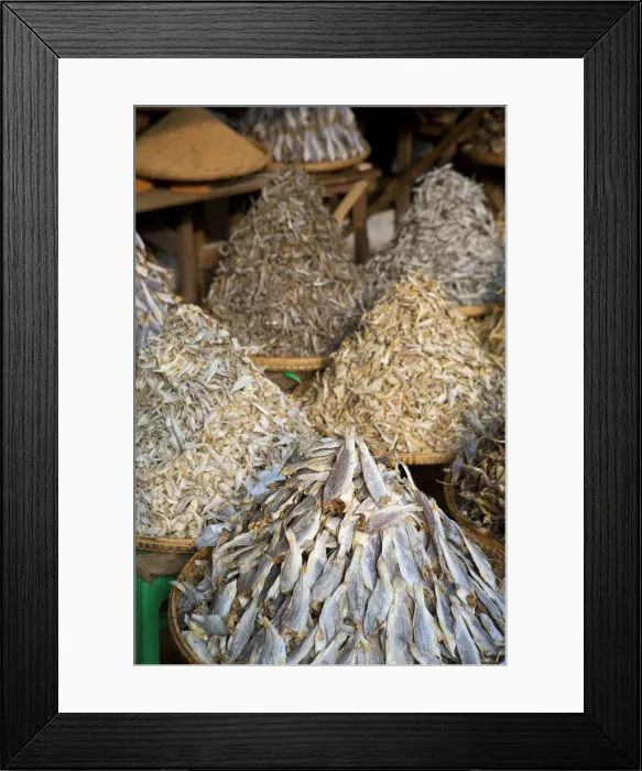 Framed Print : Asia, Southeast Asia, Myanmar, Sagaing, Monywa, dried fish for sale in the market Framed Print : Asia, Southeast Asia, Myanmar, Sagaing, Monywa, dried fish for sale in the market