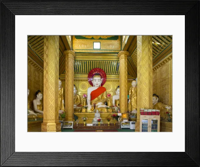 Framed Print : Asia, Southeast Asia, Myanmar, Mawlamyine, buddha in the Kyaik Tan Lan pagoda