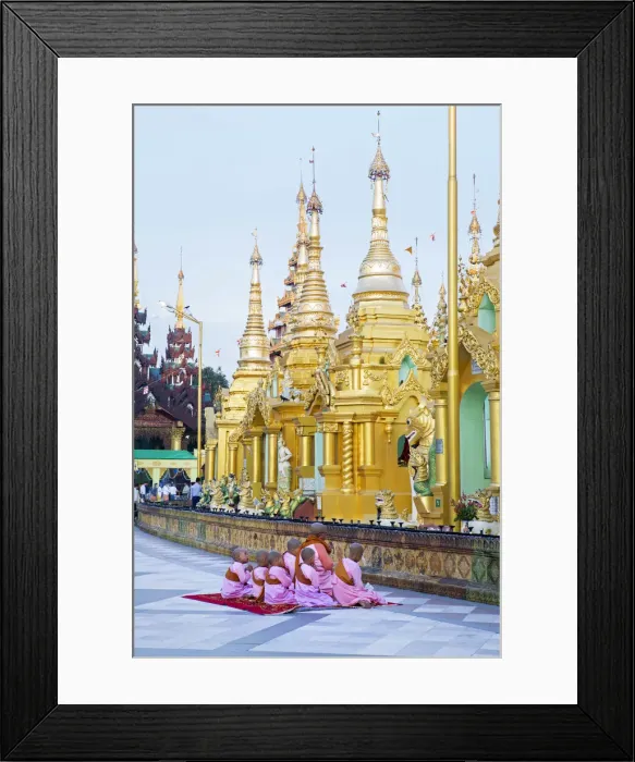 Framed Print : Asia, Southeast Asia, Myanmar, nuns praying at the Buddhist temples at the UNESCO Framed Print : Asia, Southeast Asia, Myanmar, nuns praying at the Buddhist temples at the UNESCO