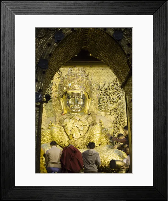 Framed Print : Asia, Southeast Asia, Myanmar, Mandalay, Mahamuni Buddha Temple, gold-covered buddha Framed Print : Asia, Southeast Asia, Myanmar, Mandalay, Mahamuni Buddha Temple, gold-covered buddha