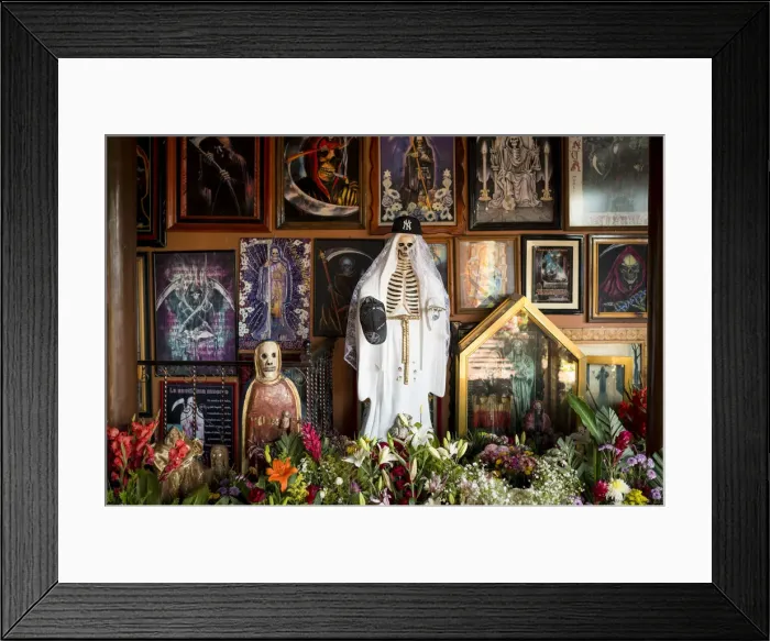 Framed Print : La Santa Muerte Altar, Lake Patzcuaro, Michoacaan, Mexico