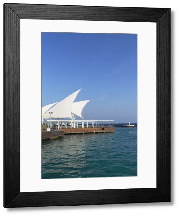 Framed Print : Presidents Jetty in harbour, Male, North Male Atoll, Maldives Framed Print : Presidents Jetty in harbour, Male, North Male Atoll, Maldives