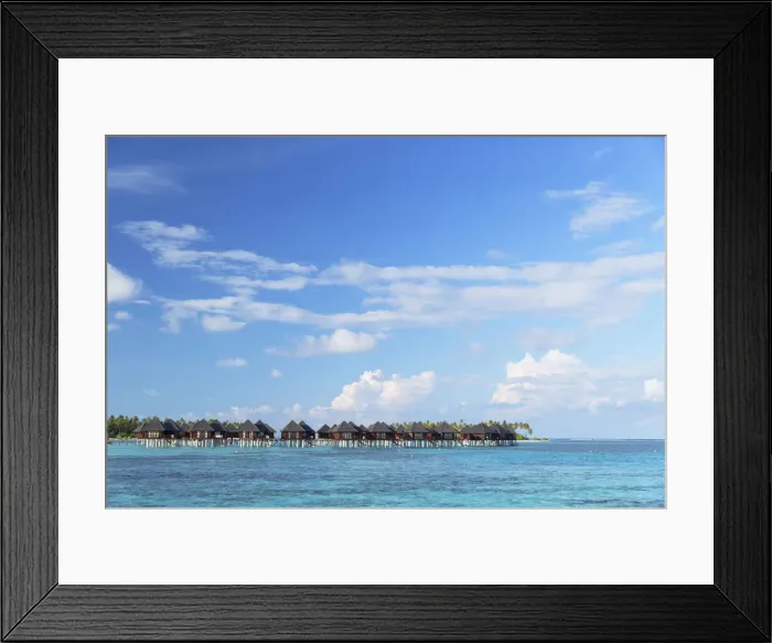 Framed Print : Overwater villas at Olhuveli Beach and Spa Resort, South Male Atoll, Kaafu Atoll Framed Print : Overwater villas at Olhuveli Beach and Spa Resort, South Male Atoll, Kaafu Atoll