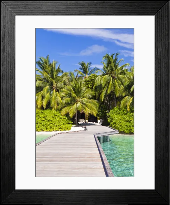 Framed Print : Maldives, Rasdhoo Atoll, Kuramathi Island. The reception jetty at Kuramathi Island Resort Framed Print : Maldives, Rasdhoo Atoll, Kuramathi Island. The reception jetty at Kuramathi Island Resort