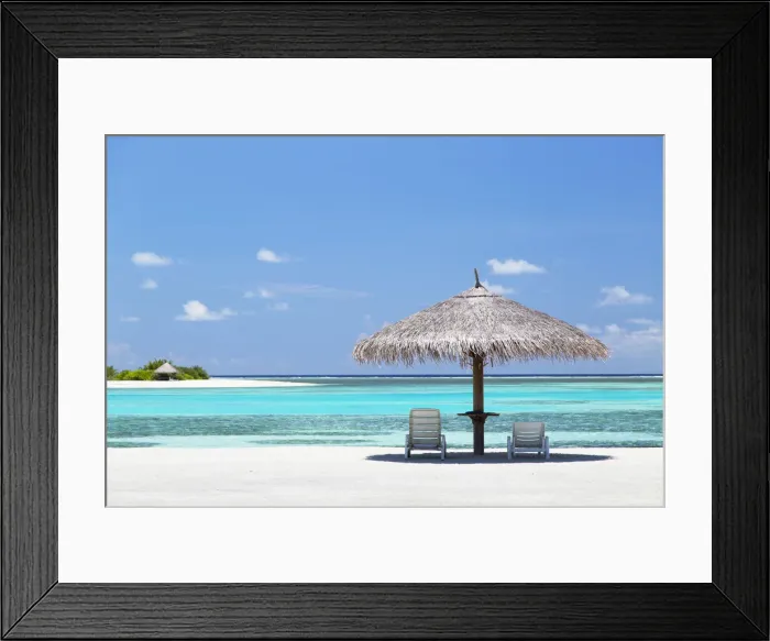 Framed Print : Sunloungers at Olhuveli Beach and Spa Resort, South Male Atoll, Kaafu Atoll, Maldives Framed Print : Sunloungers at Olhuveli Beach and Spa Resort, South Male Atoll, Kaafu Atoll, Maldives